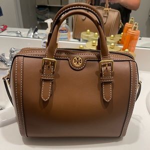 Tory Burch Smooth Leather Barrel Shoulder Bag